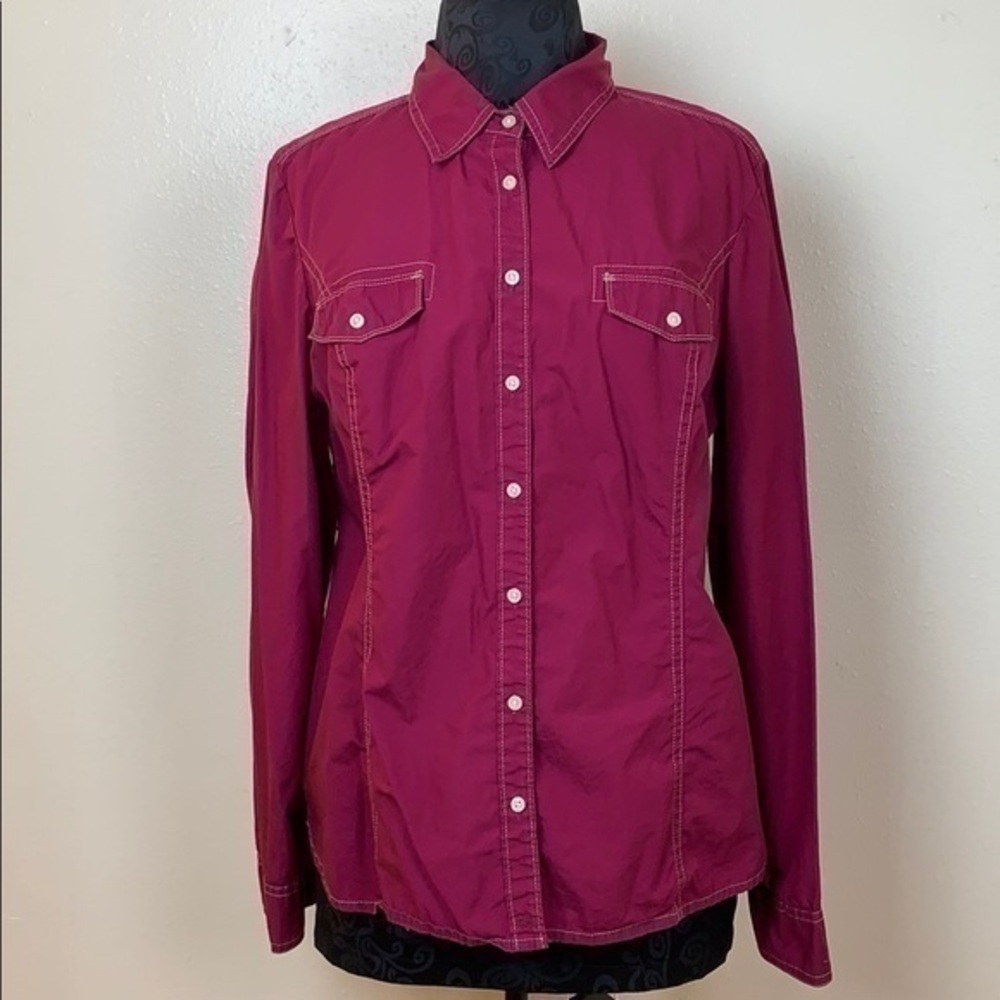 Tommy Hilfiger Red blouse buttons down size XL